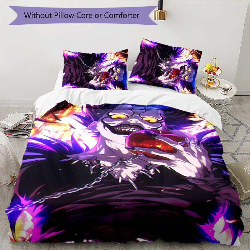 3pcs D-Death Note1 Design Cover Set - HD Printed Bedding with 1 Cover and 2 Pillowcases - Perfect for Home and Dorm Decor
