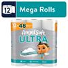 Ultra 2-Ply Toilet Paper 12 Mega Rolls 320 Sheets Soft Strong Septic Safe Perforated Unscented Bathroom Essential Bulk Supply