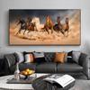 Large Sizes Six Running Horses Poster Print Canvas Painting Modern Landscape Wall Art Picture for Living Room Home Decor Cuadros No Frame