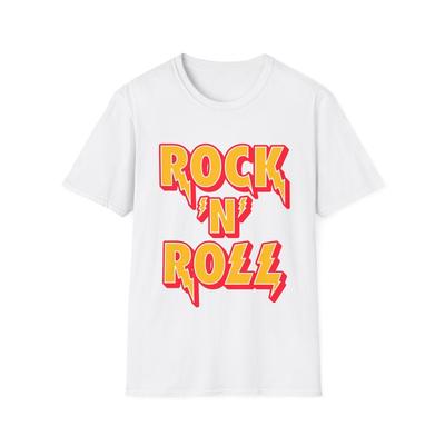 Унисекс Футболка Rock'n'Roll, Футболка для Фаната Рок-Музыки, Мягкая Футболка с Логотипом