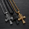 Gold Egyptian Anka Cross Hip Hop Hippop Couple Cool Handsome Necklace Pendant Bouncing Accessories