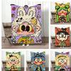 Painting Dopamine Girl Throw Lightweight 240g Flannel Blanket Soft Skin-friendly for Summer Cooling