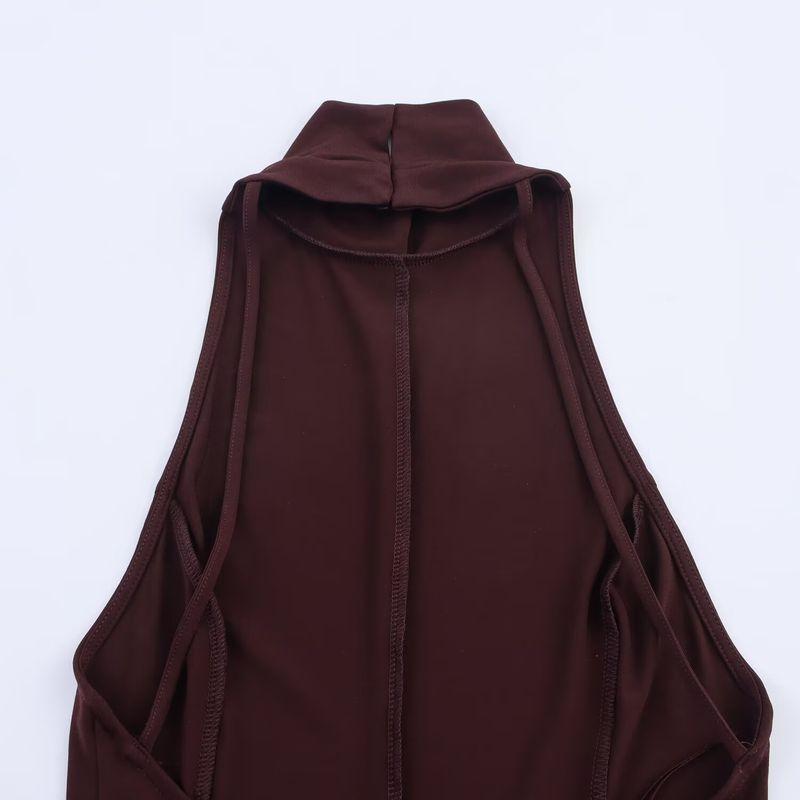 Kaslead New Women Clothes Western Style Fashion Slim Fit Simple Backless Long Dress 5063253