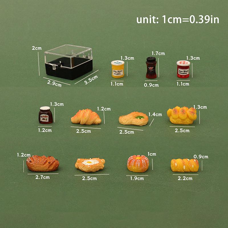 1/12 кукольный домик имитация хлеба джем с ящиком для хранения набор кукольный домик мини десерт еда украшения кукольный домик кухня сцена игрушки