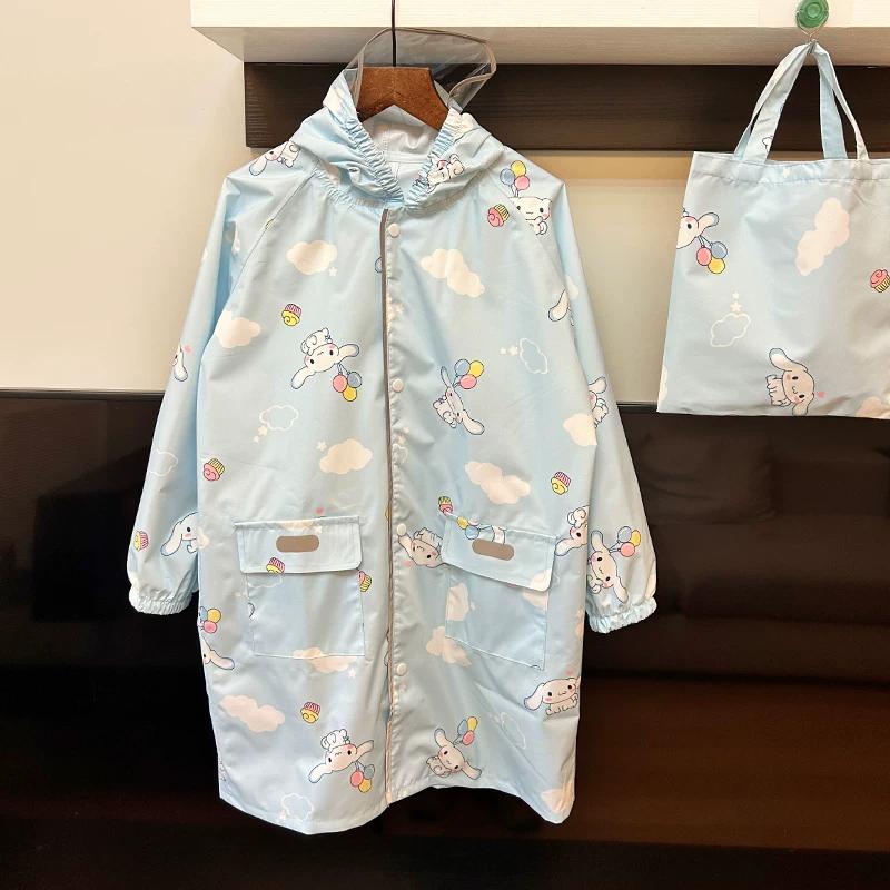 Japanese Fashion Lightweight Quick-Drying Breathable Kids Raincoat Rainproof Kindergarten Waterproof Poncho Primary School Student Schoolbag