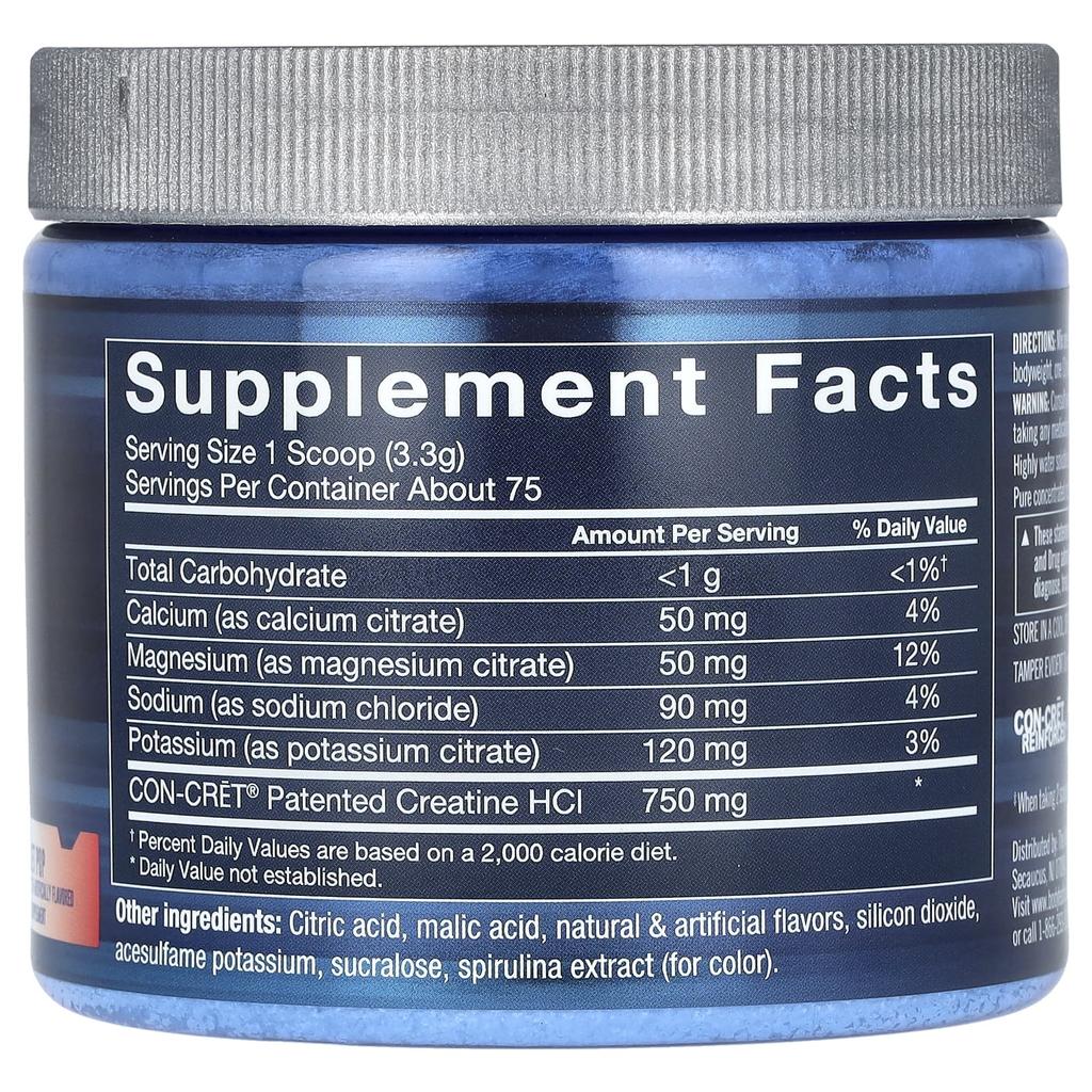 BodyTech Creatine HCl + Electrolytes, Rocket Pop, 8.8 Oz (249.75 G)