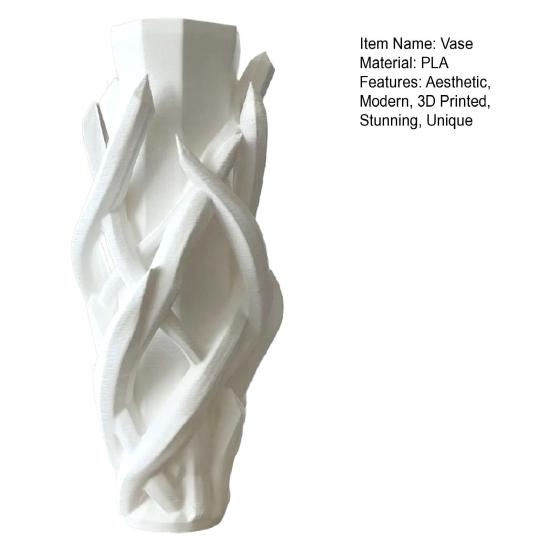 Boho Vase 3D Printed Modern Minimalist Flower Vase Tabletop Decorative Vase