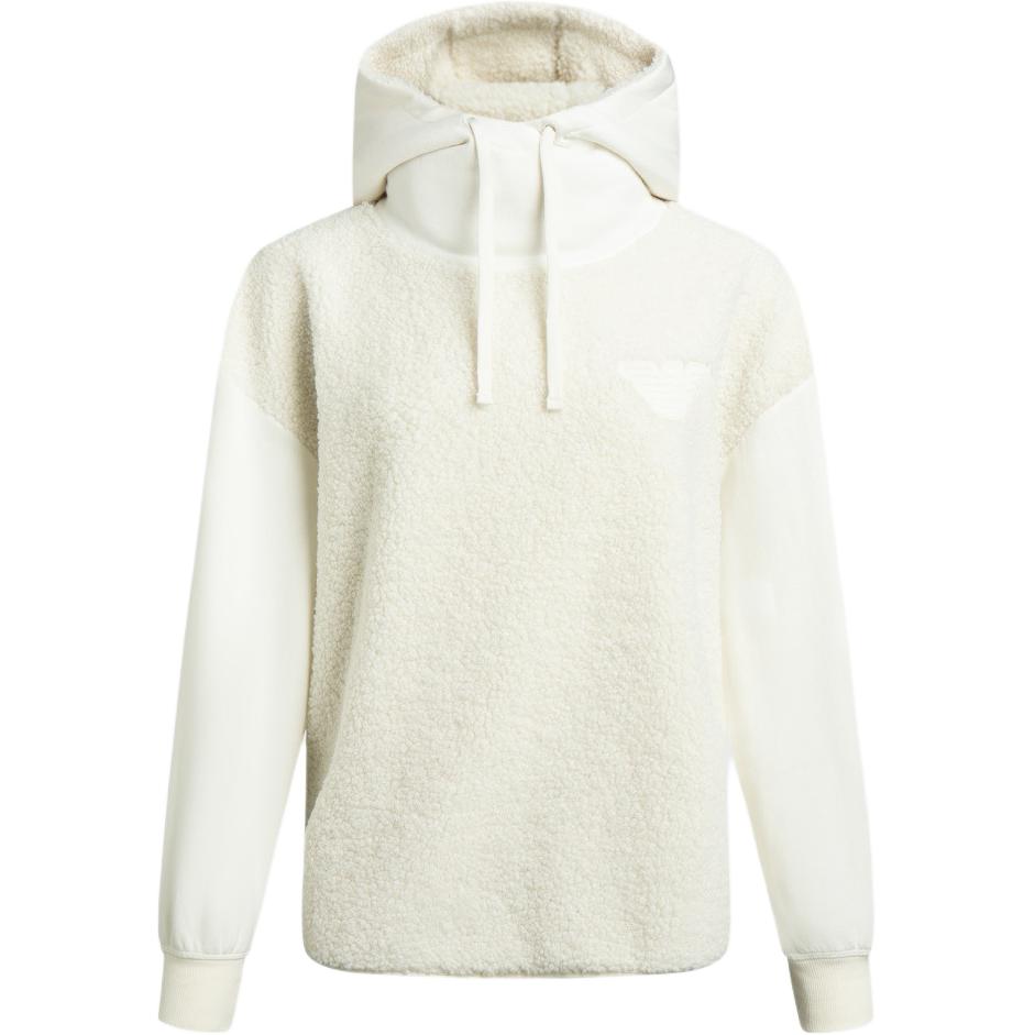 Emporio Armani FW24 Свободный однотонный худи с длинным рукавом Свитшот Женский свитшот Бежевый 164906-4F256-92810