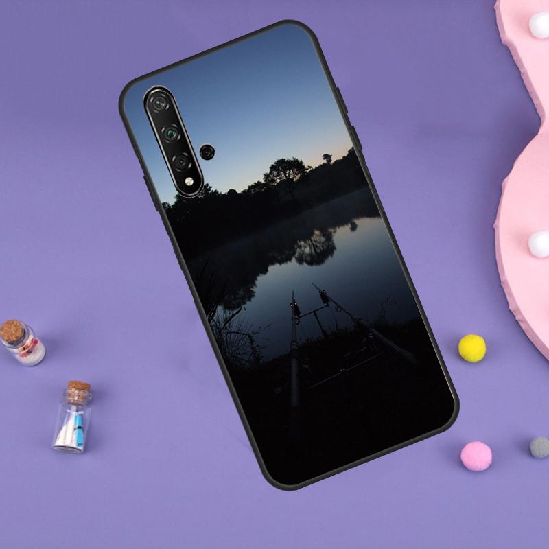 Carp Fish Fishing Rod Case For Huawei Nova Y70 Y60 Y61 Y90 Y91 5T 9 10 SE 3i 8i 11i 11 Pro P20 P40 P30 Lite Cover