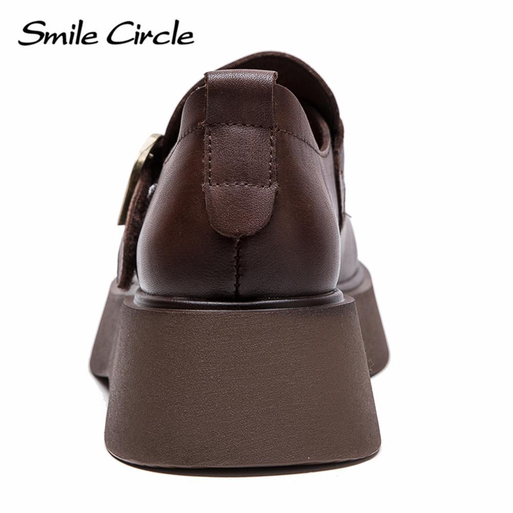 Женские туфли из натуральной кожи на плоской подошве с высокой пряжкой, модные удобные повседневные туфли