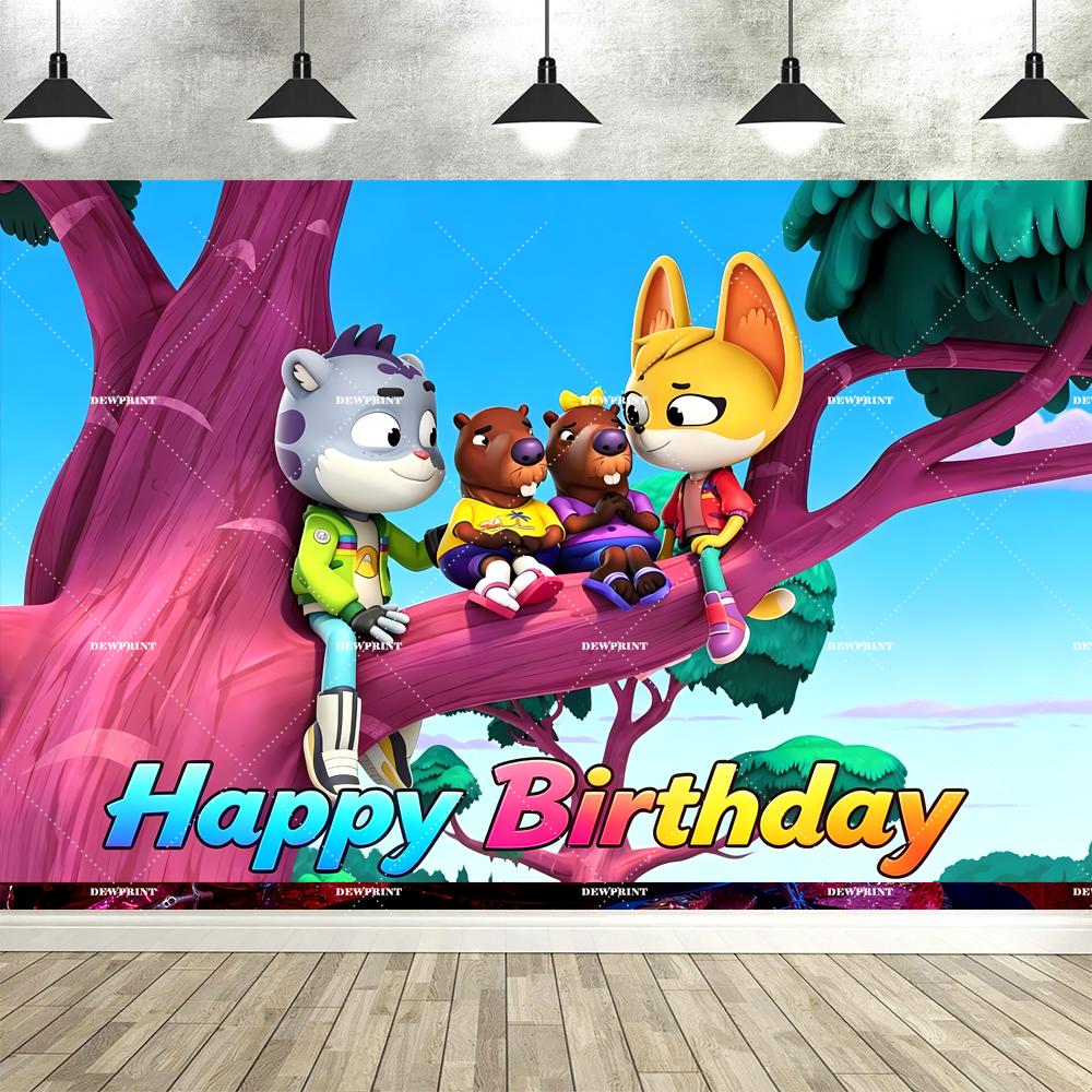 Dewprint The Creature C-Cases Birthday Party Backdrop Cartoon Themed Animals Party Decoration Supplies Birthday Party Banner703