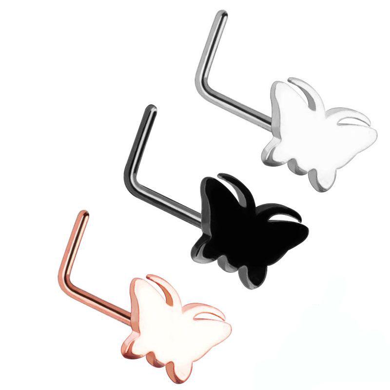 8 штук стальных сережек для пирсинга носа