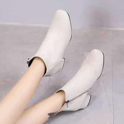 Универсальные ботинки Мартина с квадратным носком, ботинки на толстом каблуке, детские 2025 осень и зима, новая модная повседневная простая обувь на среднем каблуке, короткие ботинки для женщин