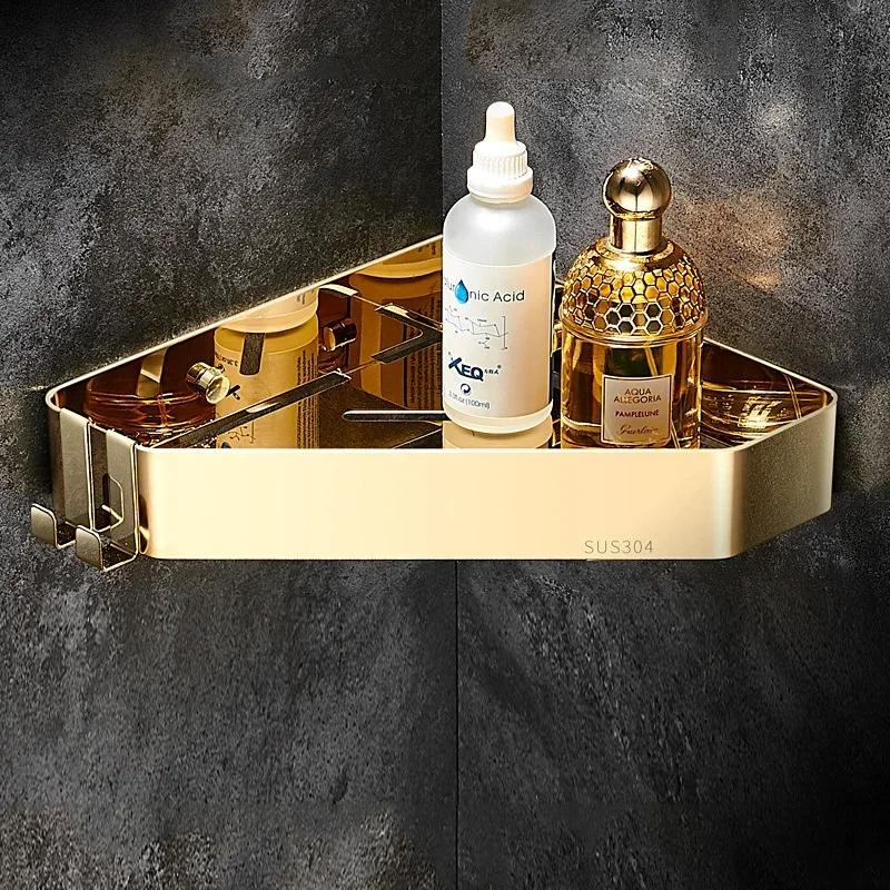 Полка для ванной из нержавеющей стали 304, душевая, полки для шампуня, средства по уходу за кожей, угловая полка, корзина для хранения, угловая треугольная полка для туалета