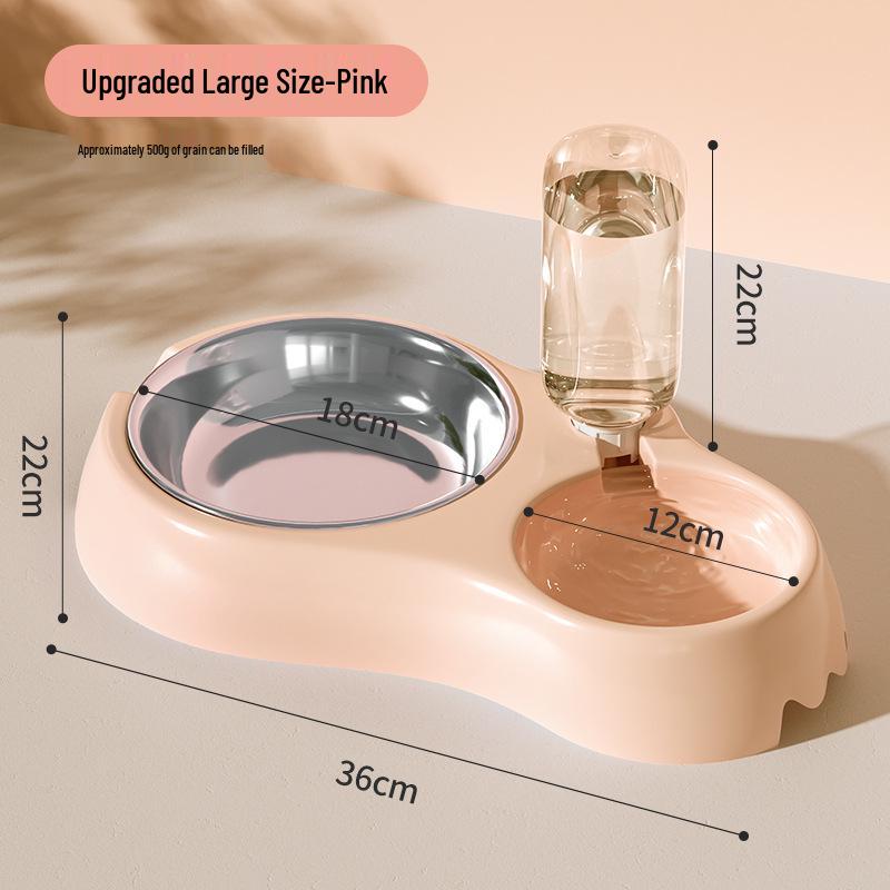 Automatic Cat Water Feeder & Dual Bowl Dispenser