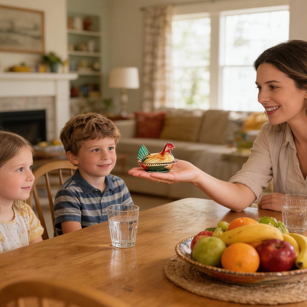Хрустальное Стекло Курица Форма Хранение Банка Фигурка Конфетница