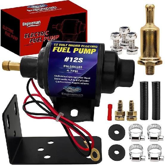 12D Micro Electric Diesel Fuel Pump Universal 5/16 Inch Inlet And Outlet 12V 1-2 A, 35 GPH, 4-7 PSI