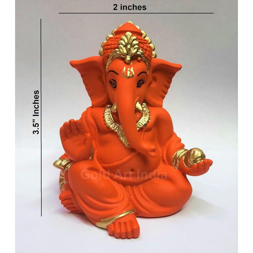 Gaddi Ganesha Ganesh Idol for Car Dashboard Ganesha Murti Ganpati Idol for Home Decor Puja Lord Ganesh Statue Gift