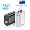 Australian Plug 65W Gan Charger for Australia New Zealand AU Plug PD 33W Fast Charger QC 3.0 USB Adapter for iPhone Sony