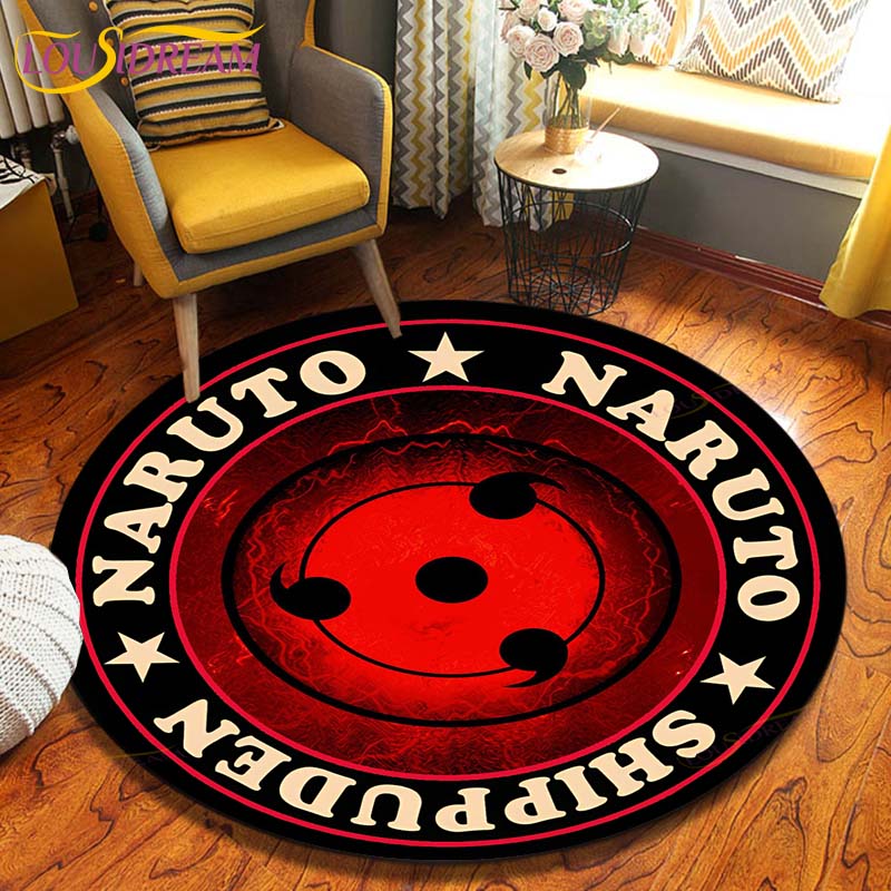 Круглый ковер в стиле аниме «Наруто», напольный коврик для спальни, фланелевый ковер с животными, противоскользящий детский игровой коврик, декоративные коврики для детской комнаты