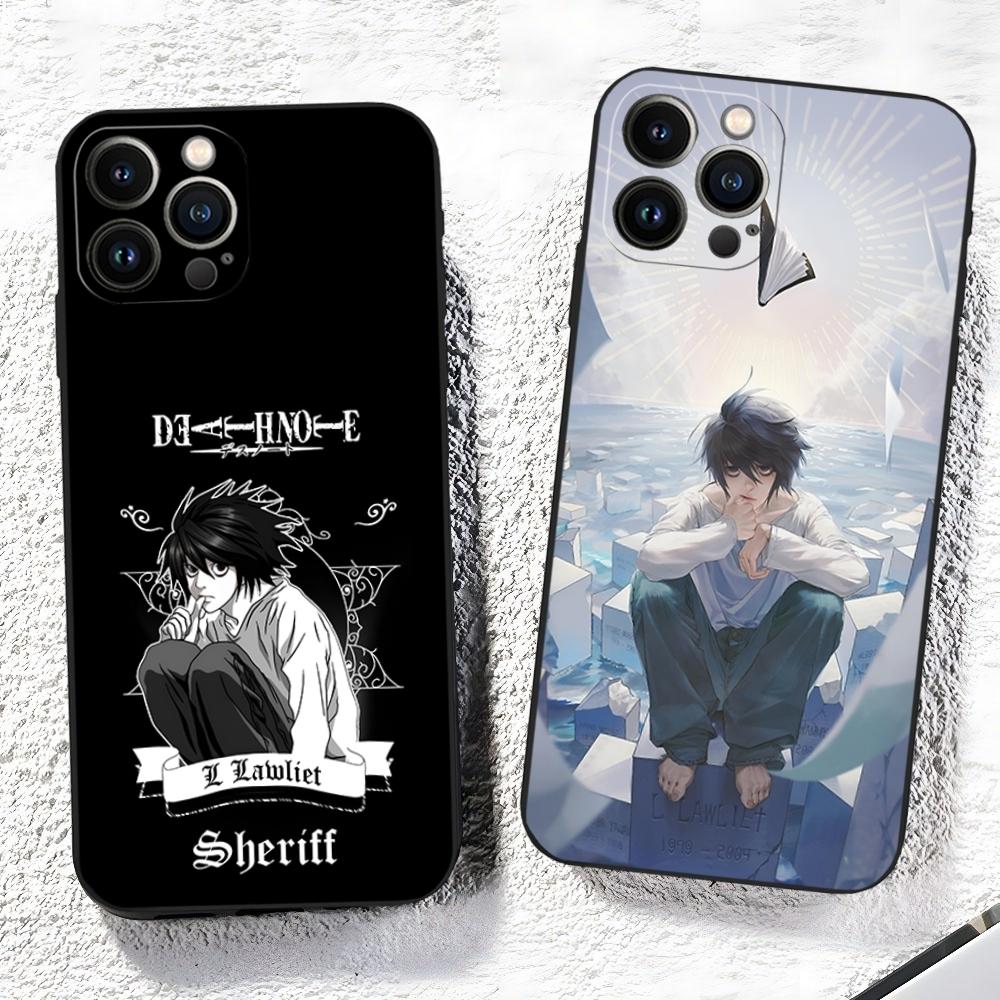 Чехол для телефона L-Lawliet Death Note для iPhone 17 Air 16 15 14 13 12 11 Pro Max Xr X Xs Mini Plus Черный Мягкий Силиконовый Чехол