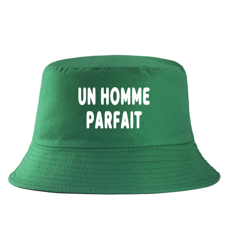 Un Homme Parfait Letter Print Bucket Hat for Unisex Women Summer Cotton Sun Panama Cap Creative Gift FisherUnisex Hats Colors