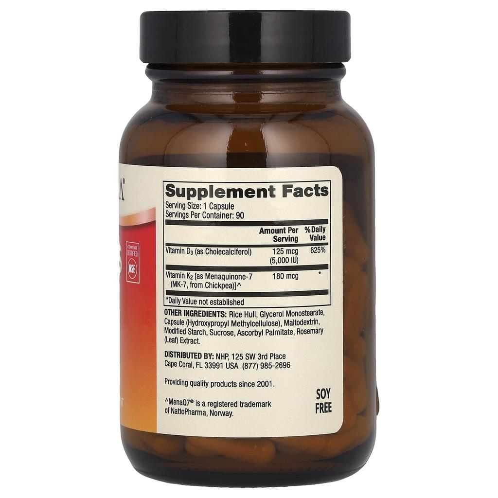 Доктор. Mercola, Витамины D3 и K2, 90 капсул