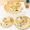 Gold Snack Plate Creative Crafts Display Moon Design Decorative Metal Pallet Handmade Storage Tray Fruit Cake Festival Supplies