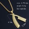 Fashion Razor Blades Pendant Necklaces Men Jewelry Male Shaver Shape Necklaces & Pendants Barber Shop Necklace for Male Boys