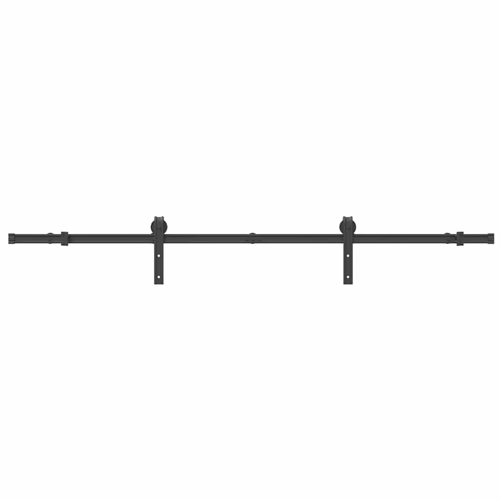 Sliding Door Hardware Set 200 cm Steel Black