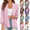 Women's Solid-color Fashionable 7-quarter Sleeve Cardigan