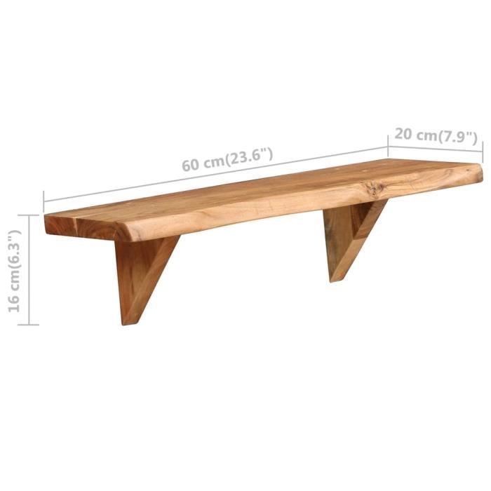 VidaXL Wall Shelves 2 Pcs 60x20x16 Cm Solid Acacia Wood 247927