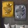Metal Modern 3D Visual Gold Silver Wall Art Pictures Scandinavian Personalized Canvas Interior Paintings Prints Home Decor No Frame