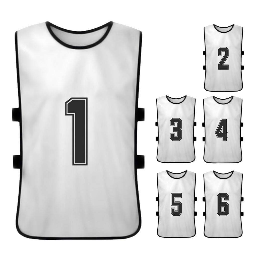 6PCS Kid S Football Pinnies Quick Drying Soccer Jerseys Youth Sports Scrimmage Basketball Team Training Numbered Bibs