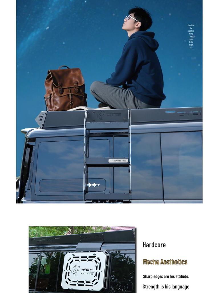 Formula Leopard Titanium 7 Black Panther Roof Rack Side Ladder & Armor Expansion Platform