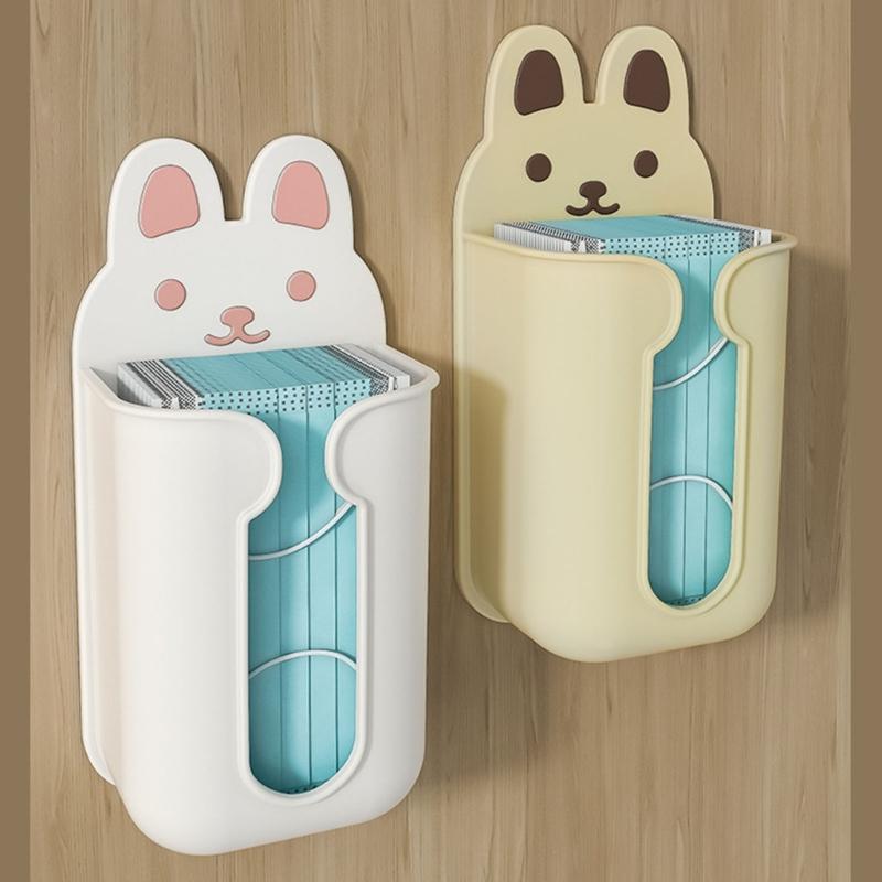 Cartoon Tissue Box Wall Mounted Napkin Paper Rack Towel Napkin Container Bathroom Adhesive Paper Dispenser Organizer