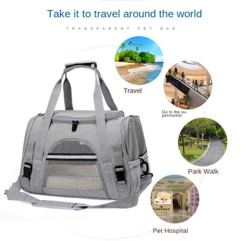 Pet Carrier Bag Portable Pet Handbag Breathable Airline Approved Two Sided Shoulder Bag For Dog and Cat Dog Accessories
