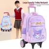 Large Trolley Backpack for Girls Grades 2-4-6, Ages 7-12, with Double Shoulder Straps