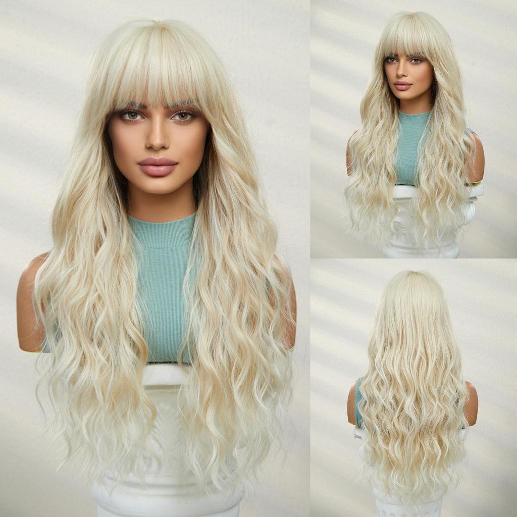 BLONDE UNICORN Длинный синтетический парик коричневого цвета с омбре, волнистые парики с челкой, парики для косплея для женщин, вечерние, термостойкое волокно