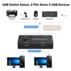 4 In 1 USB Switch Hub 2 Input 4 Output KVM Splitter USB Shared Switcher for PC/Game Console