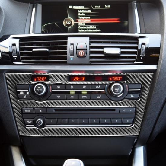 New Inner Central CD Panel Carbon Fiber Cover For BMW X3 F25 X4 F26 2011-2017