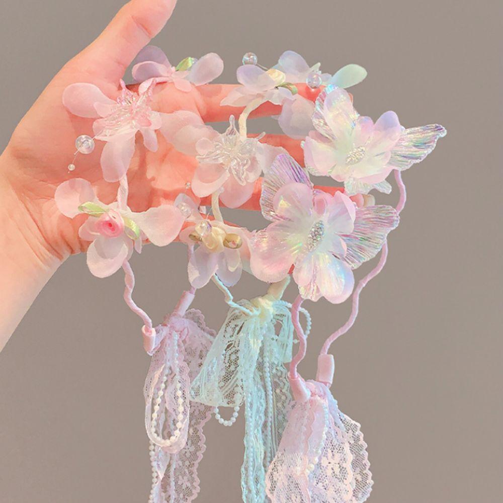 Korean Ribbon Hairbands Butterfly Children Headband New Princess Hair Hoop  for Girls