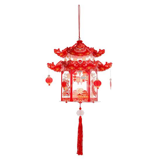 Portable Palace Lantern Set DIY Flower Lantern Kit Interactive Play Kid-Friendly Stick Lantern Material Pack