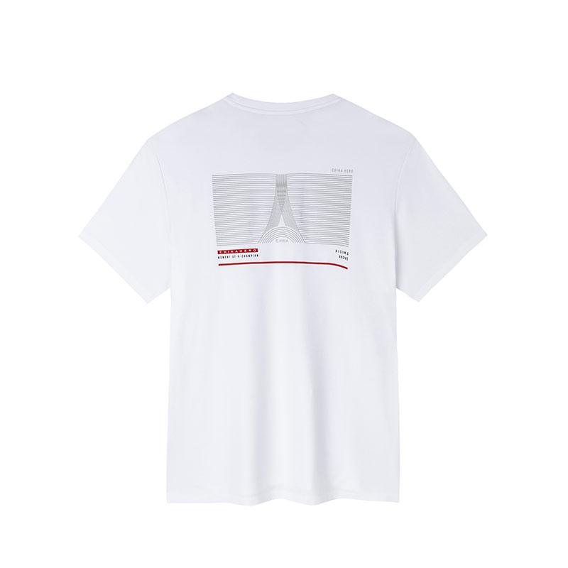 Anta Удобная футболка прямого покроя с круглым вырезом и коротким рукавом, мужская футболка, цвет чисто-белый 152437145-1