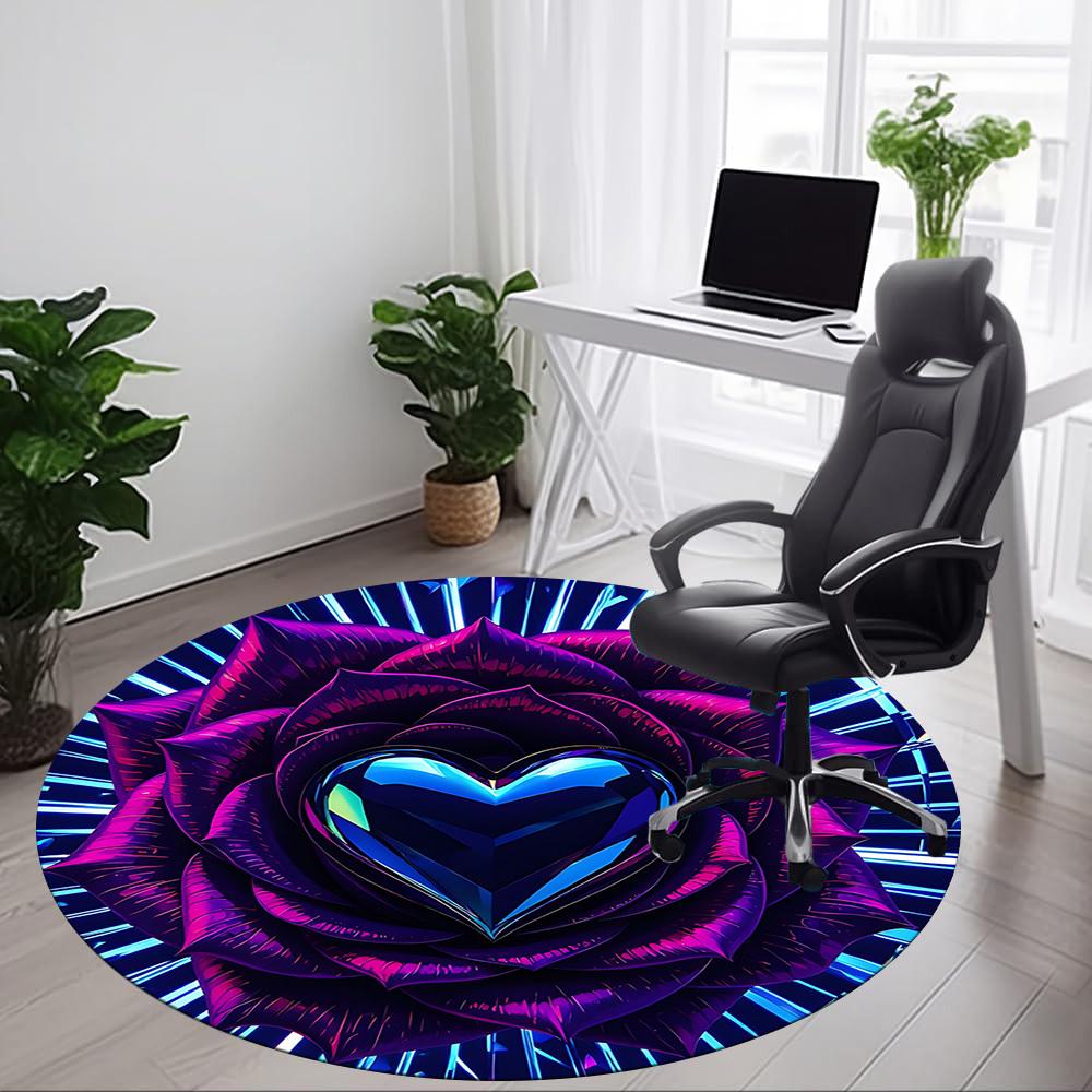 1pc Rose Heart Carpet for Office, Non-slip, Soft and Durable Office Rug, Perfect for Office yy260128093