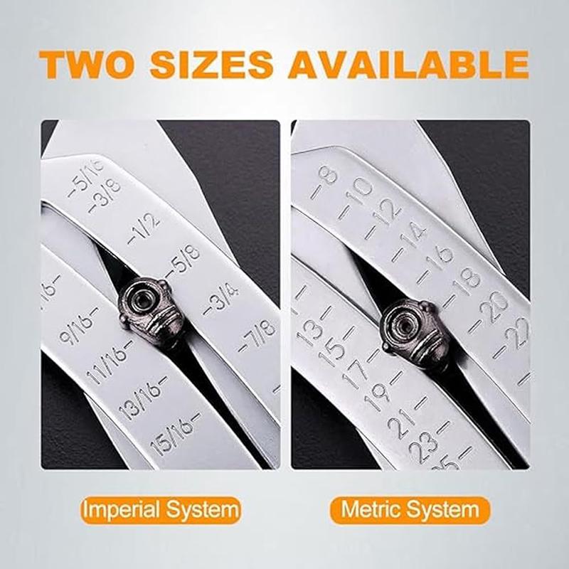 Precise Thread Size Checker Keychain Portable Caliper Gauge Metric/Imperial Hexagonal Nut Screw Thread Size Manual Measure Tools