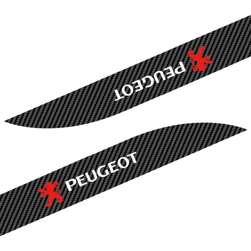 2 шт. Углеродные наклейки-полосы на пороги боковых юбок дверей автомобиля, стайлинг для Peugeot 206 307 308 3008 207 208 407 508 2008 5008 107