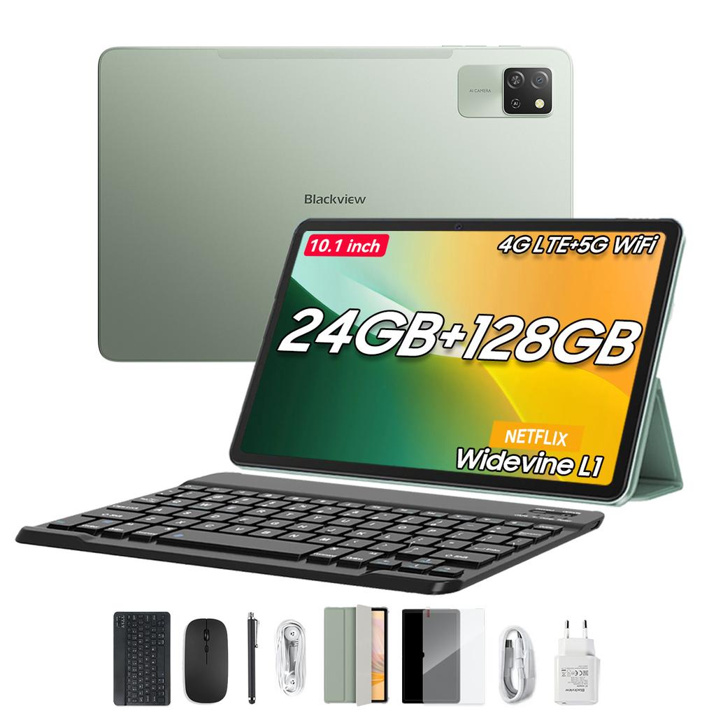 Blackview Планшет Tab 60 Pro SET 10,1 дюйма RAM 24 ГБ ROM 128 ГБ Android 14 WiFi 6 Widevine L1 4G