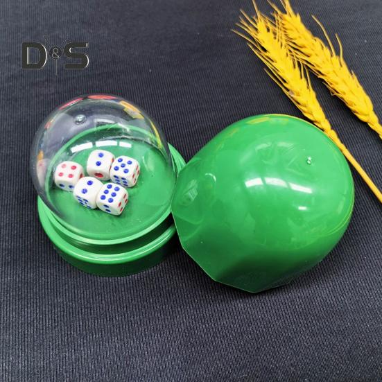 1 Set Dice Cup with Clear Cover Base 5 Dot Dice Manual Shaker Cup Adults Family Night Bar Party Gambling Drinking Board Game Casino Equipment
