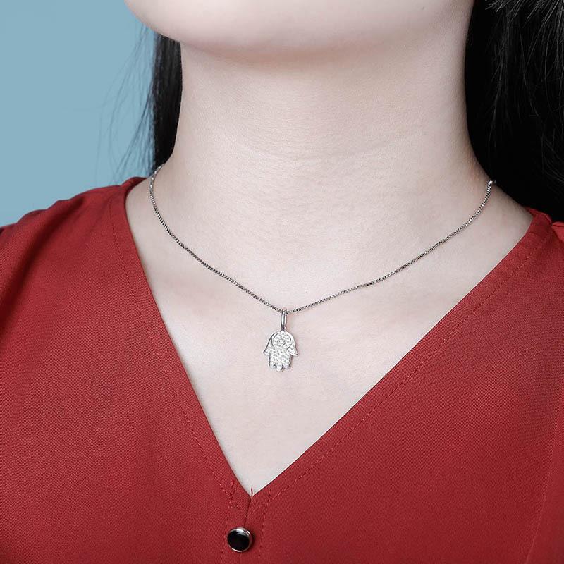 Роскошные подвески из стерлингового серебра 925 пробы в виде руки Фатимы, ожерелья для женщин и мужчин, хип-хоп, цирконий, Хамса, ожерелья, вечерние ювелирные изделия